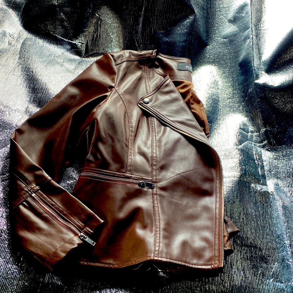 Vegan Leather preplum style jacket